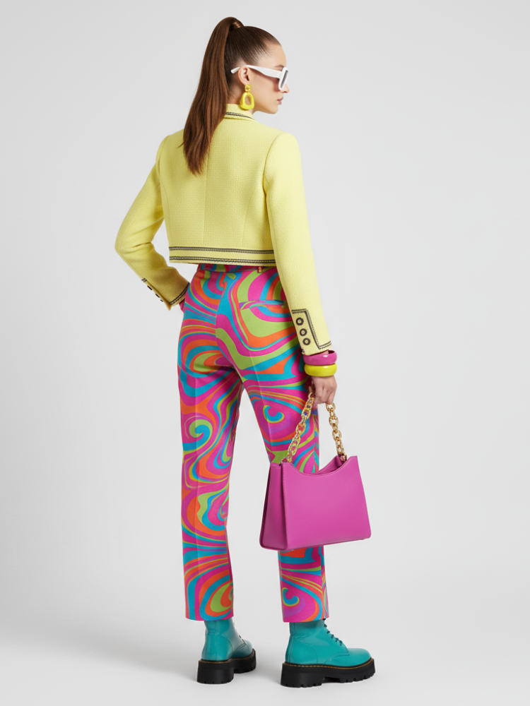 Cropped neon Tweed Jacket TIMES SQUARE BYMANYC ® New York