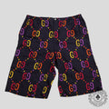 Gucci Jumbo GG Silk Shorts in Navy Blue Orange red Men's SZ 50