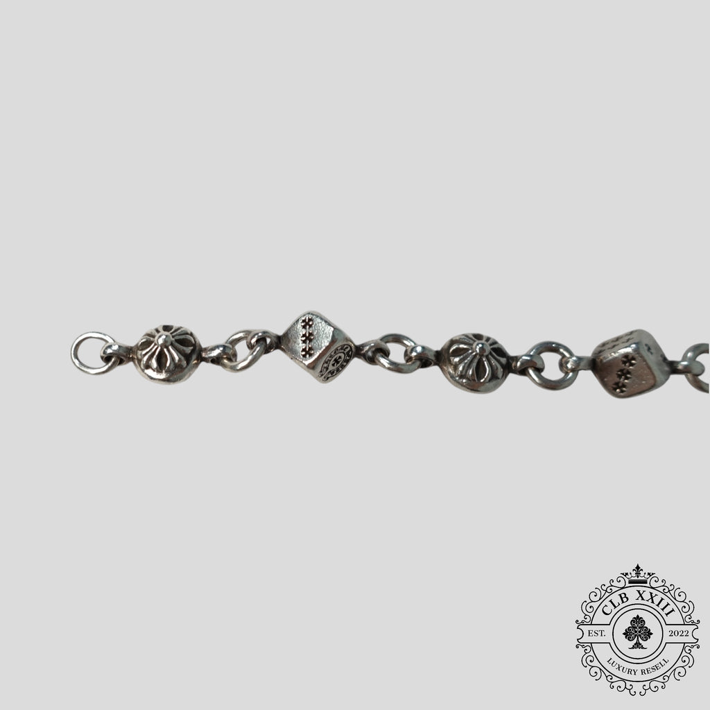 Chrome Hearts Dice and Crossball Bracelet in Silver new men's unisex .925
