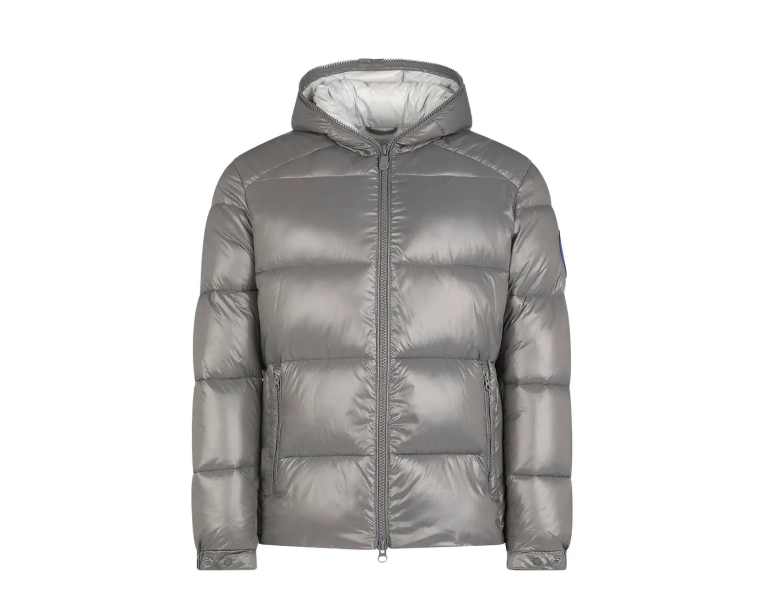 Save The Duck Luck Quilted Hooded Puffer Men's Jacket Mid Grey Silver Coat