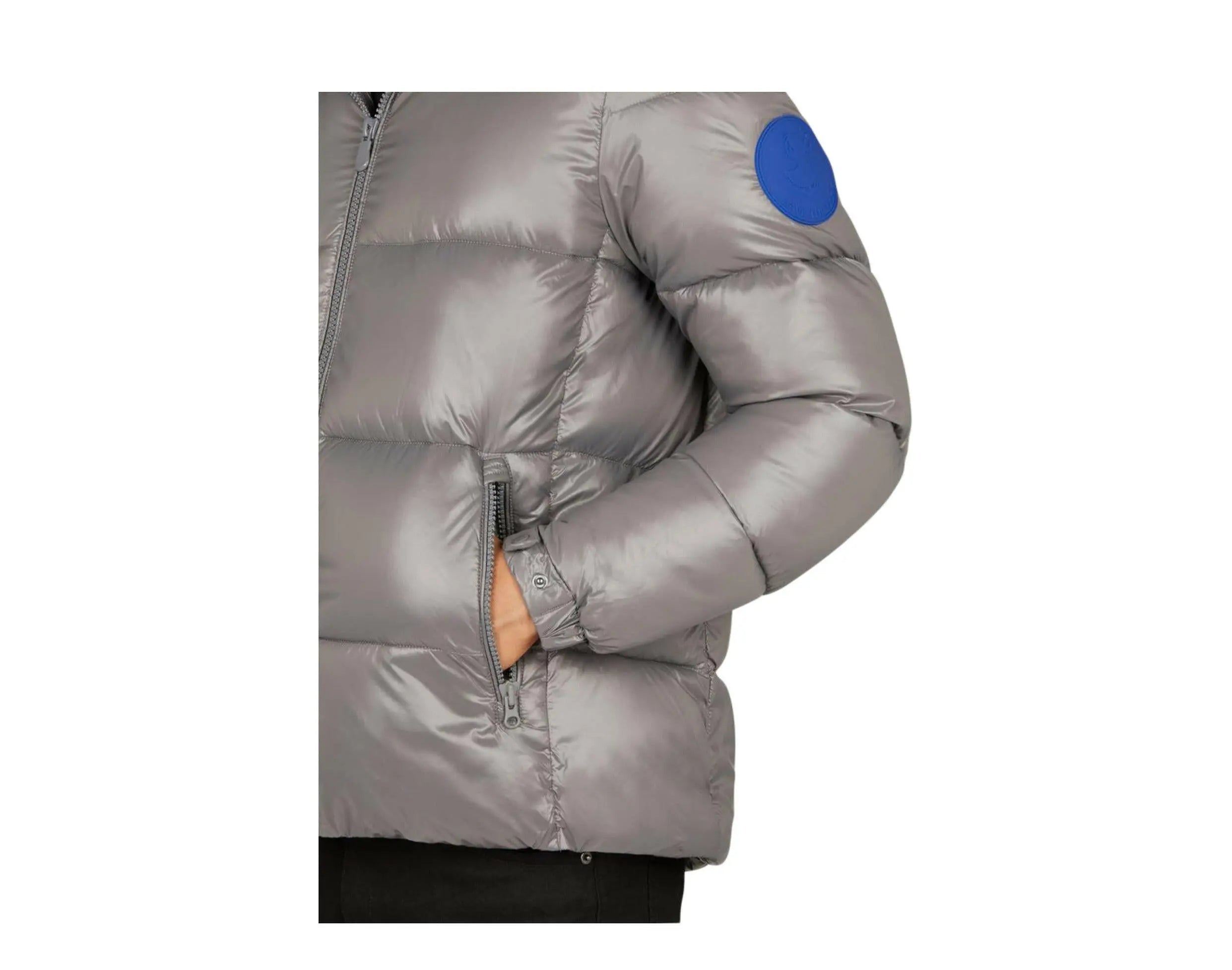 Save The Duck Luck Quilted Hooded Puffer Men's Jacket Mid Grey Silver Coat