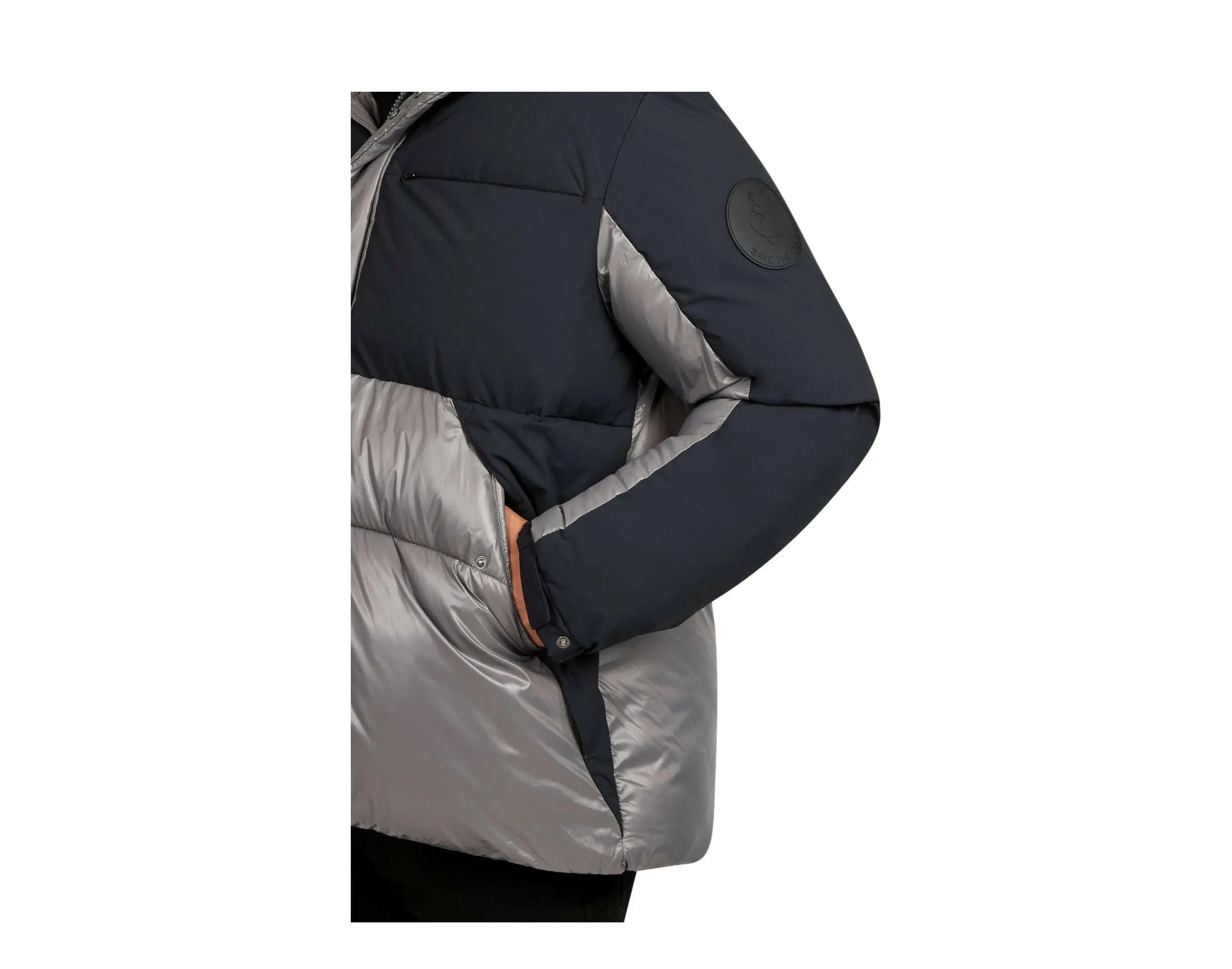 Save The Duck Luma Hooded Puffer Men's Jacket Mid Grey/Black Coat