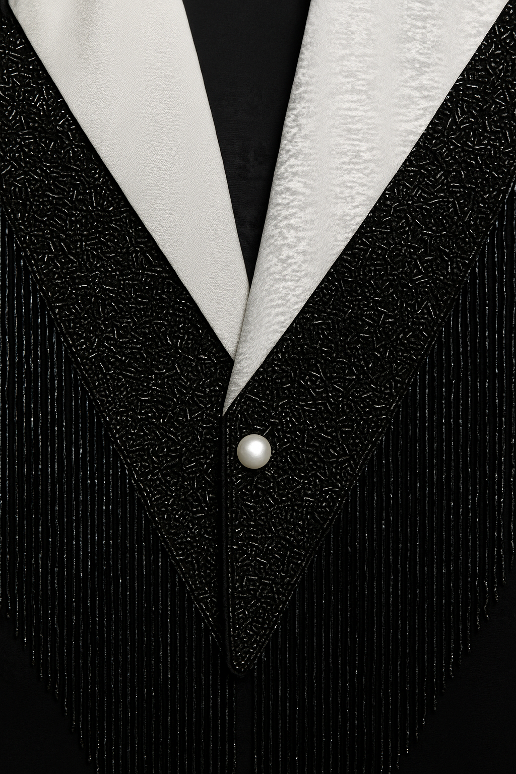 The Strategist Cape Black White Beaded  Shawl Evening Dressy Formal