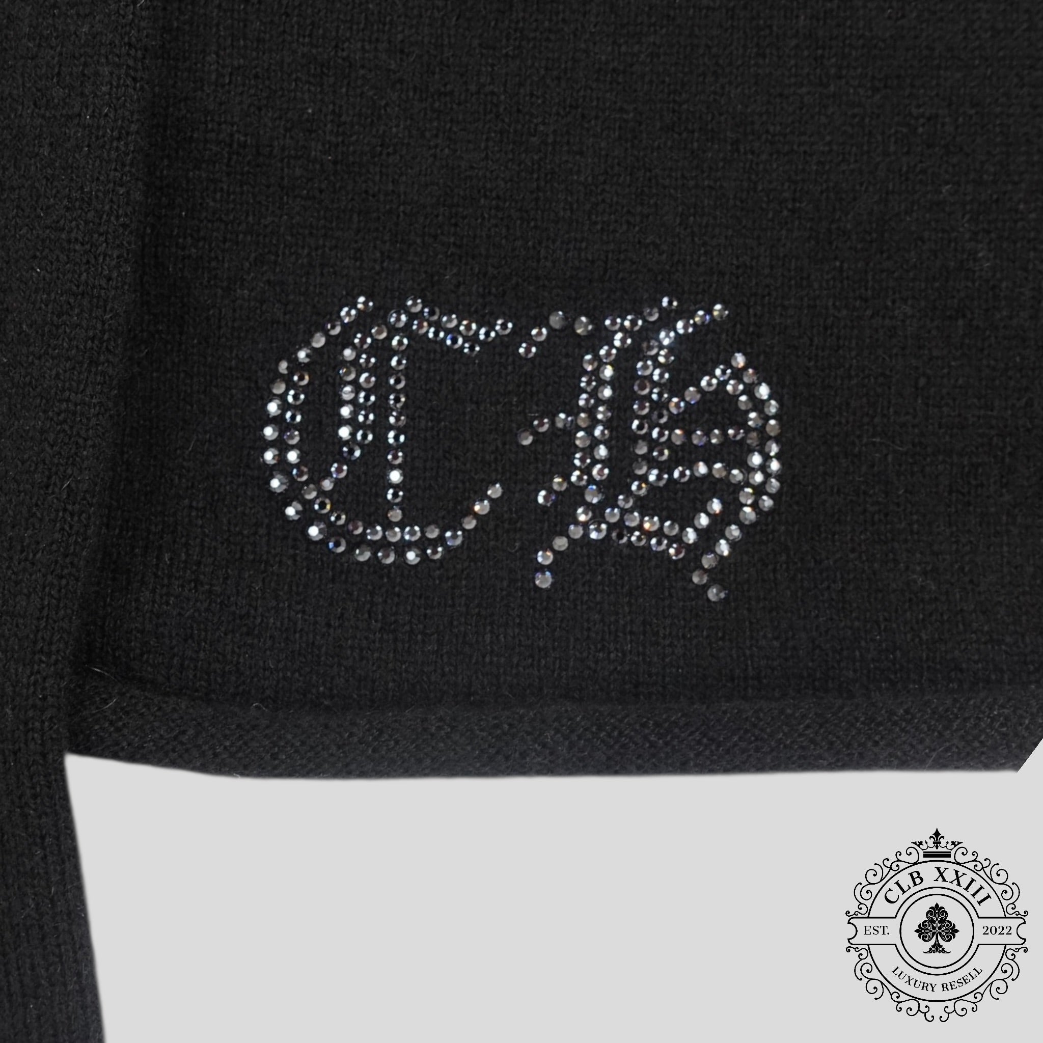 Chrome Hearts Ladies Cashmere Crystal Embellished Sweater S M