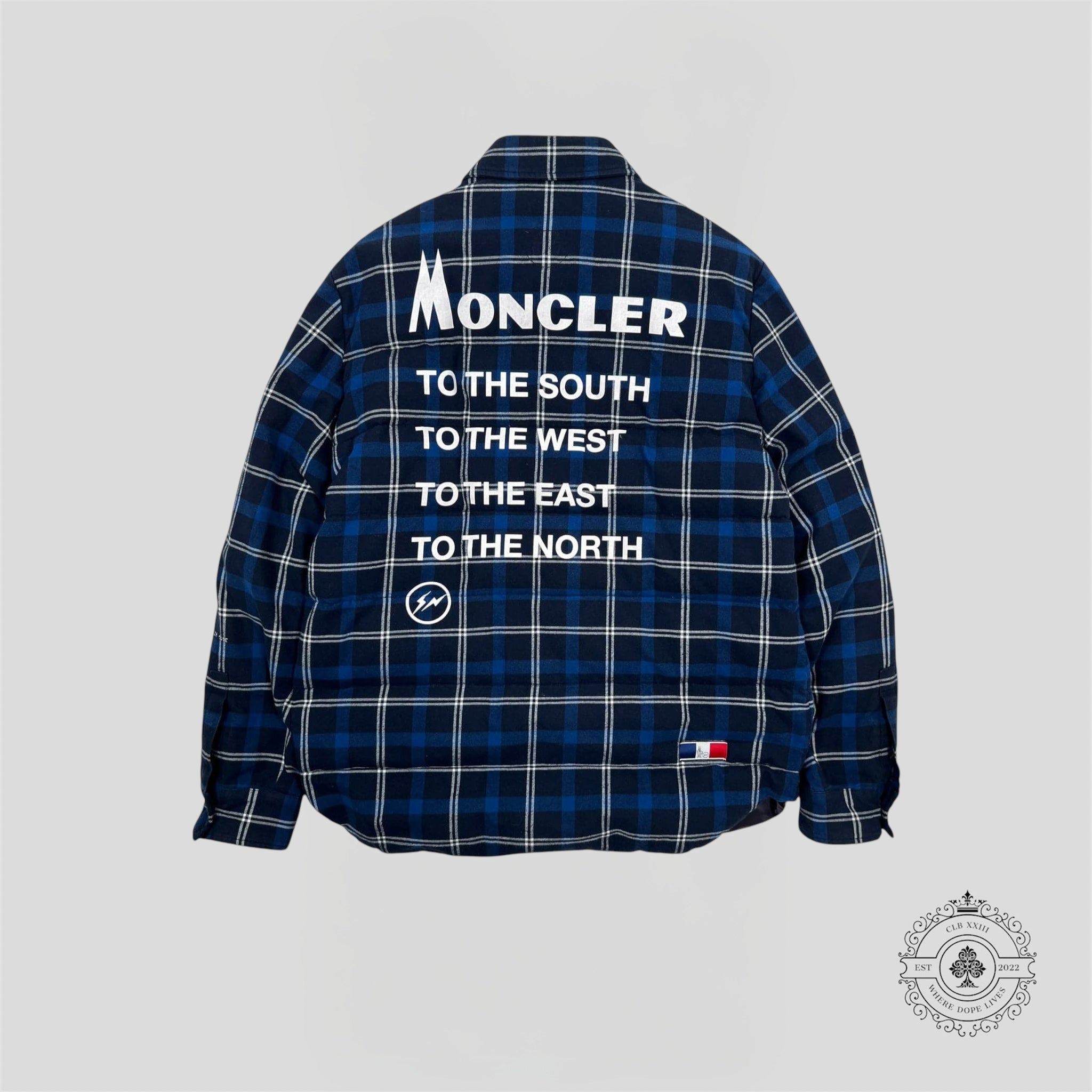 Moncler X Fragment Moron Flannel Jacket in Blue plaid 7 men's unisex down