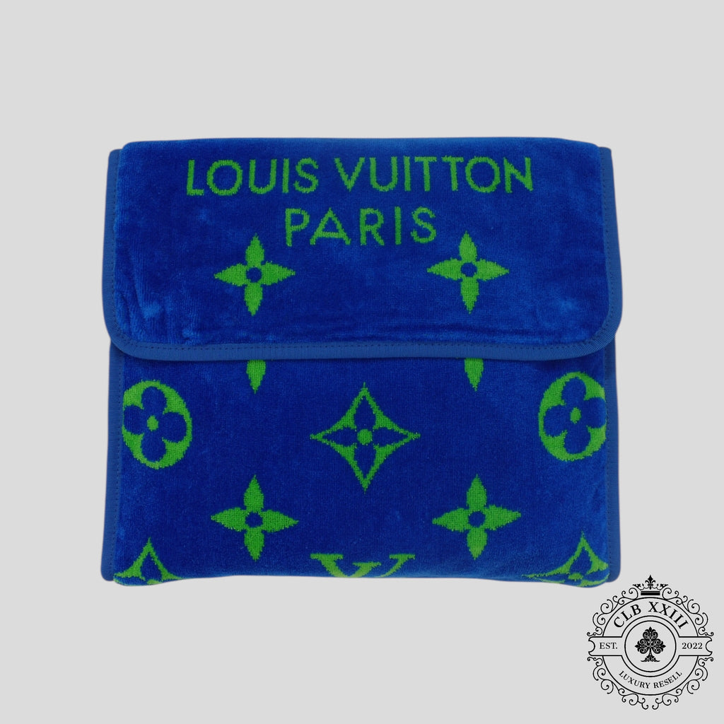 Louis Vuitton Paris Beach Towel in Blue green logo new