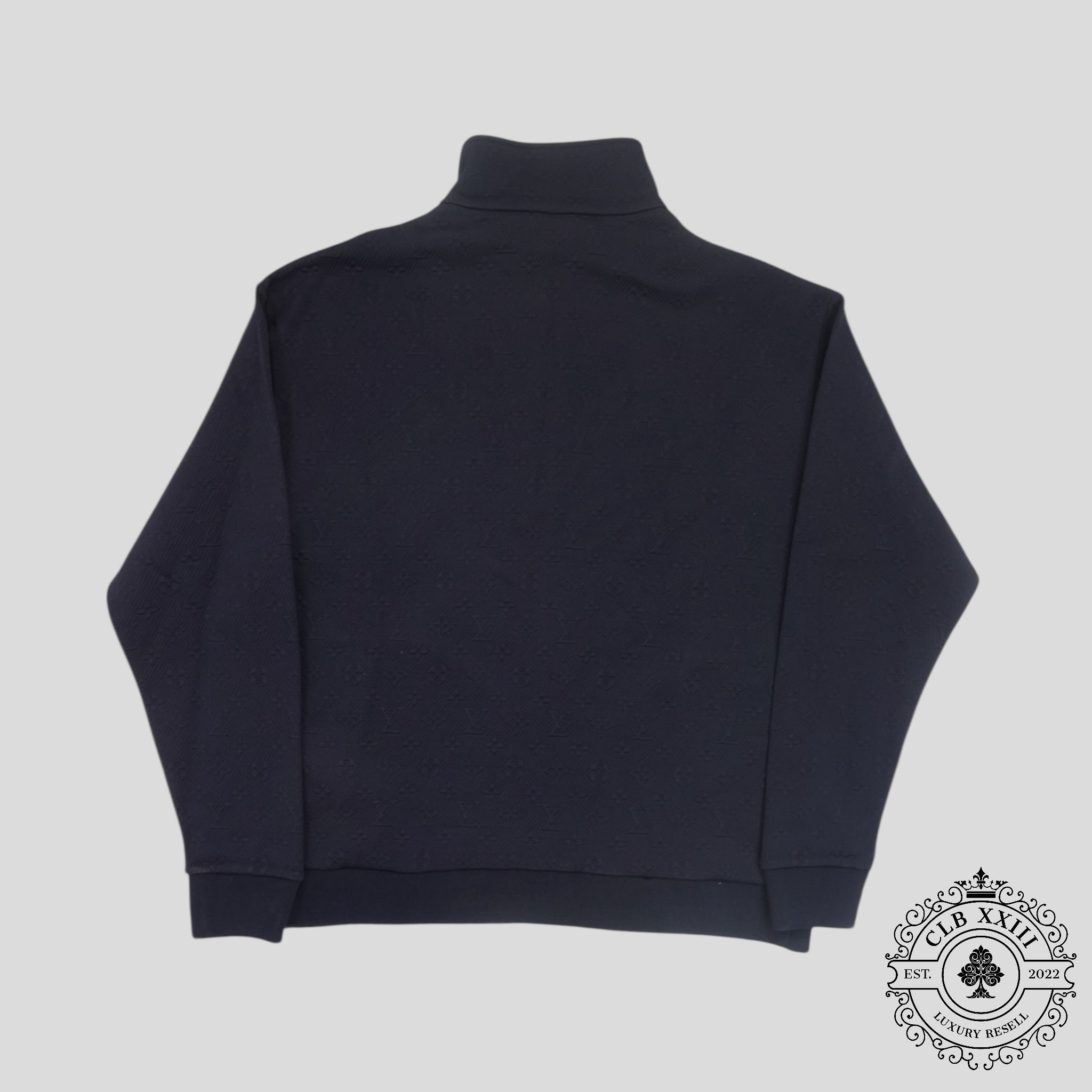 Louis Vuitton Monogram Embroidered Jacket in Navy Blue Coat men's XL extra large