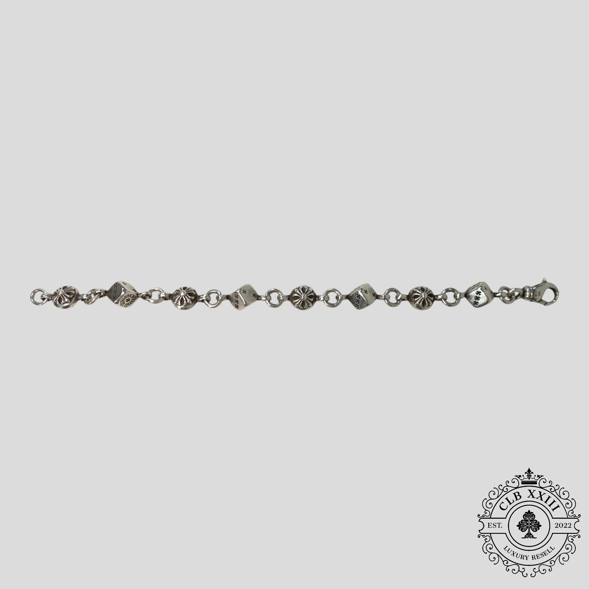 Chrome Hearts Dice and Crossball Bracelet in Silver new men's unisex .925
