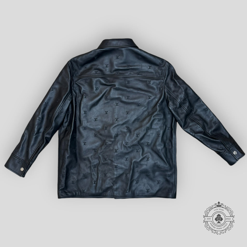 Louis Vuitton Embroidered Leather Signature Overshirt lambskin jacket shacket  50 men's