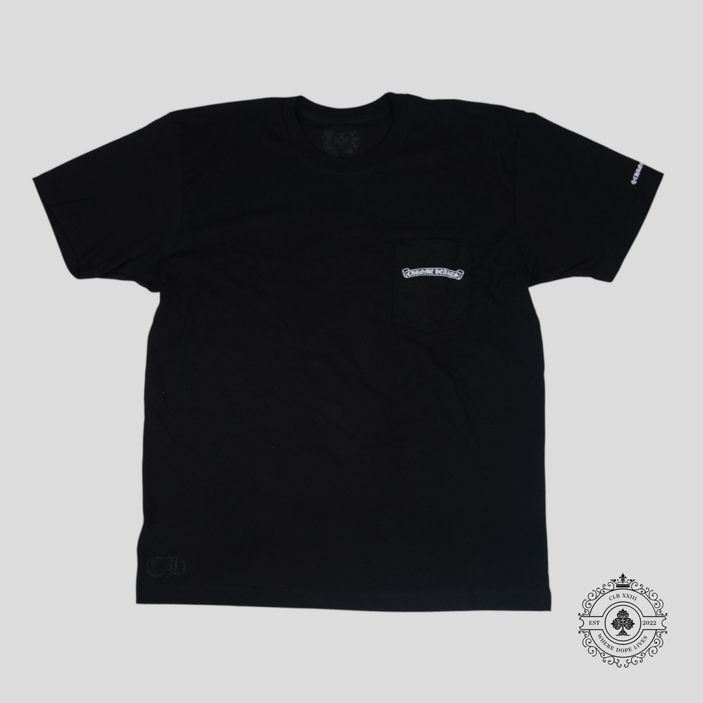 Chrome Hearts Scroll Logo Pocket Tee in Black t-shirt men's XL