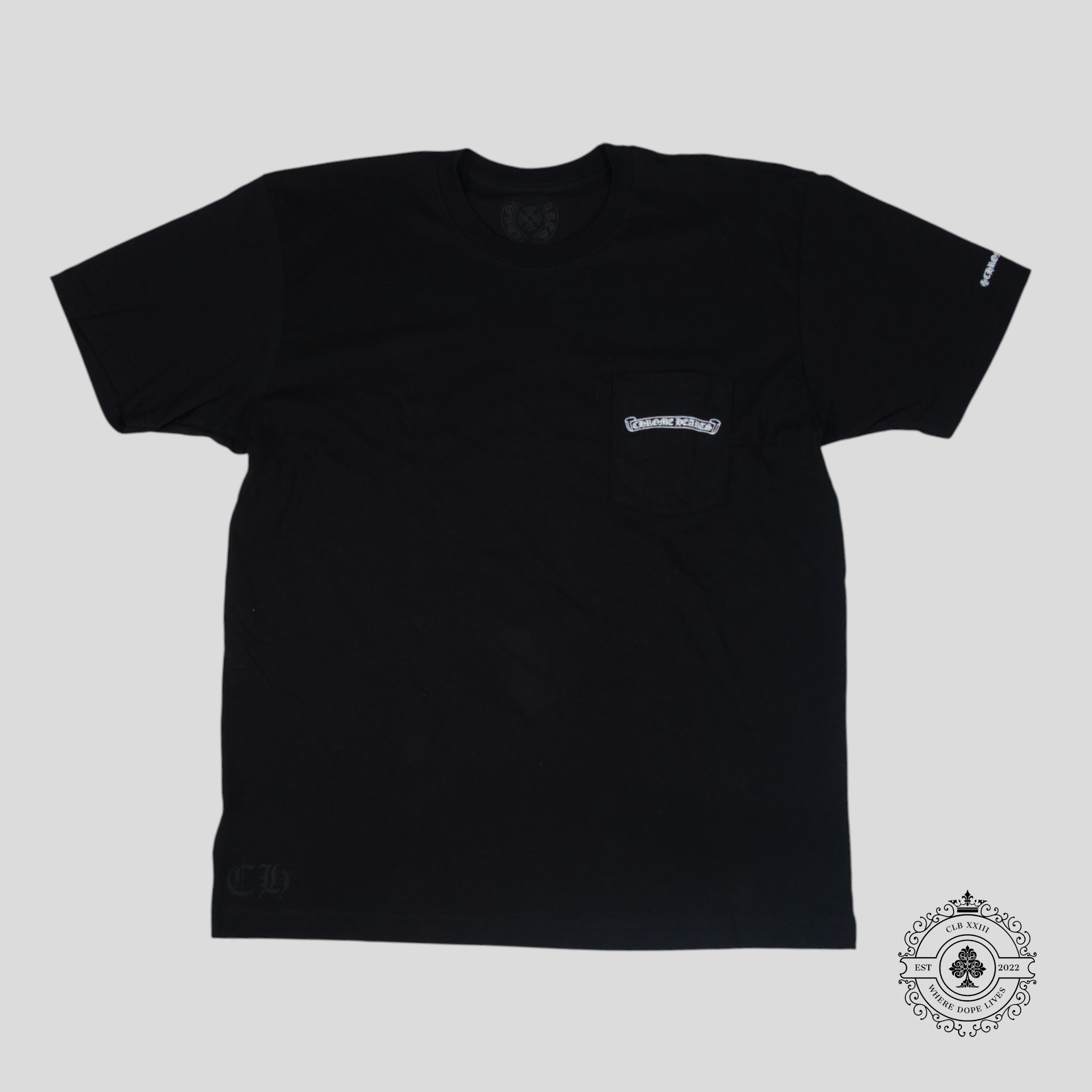 Chrome Hearts Scroll Logo Pocket Tee in Black t-shirt men's XL