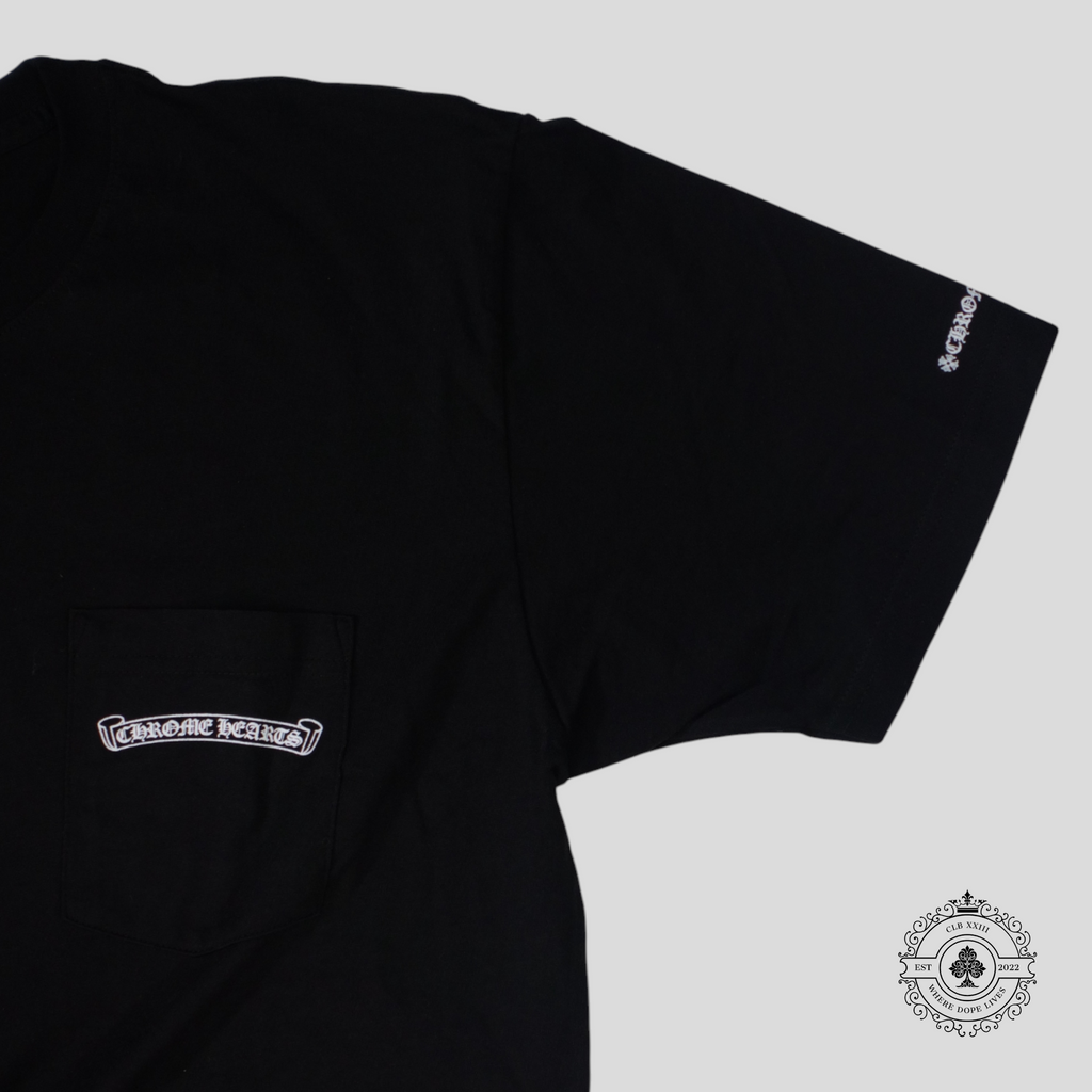 Chrome Hearts Scroll Logo Pocket Tee in Black t-shirt men's XL