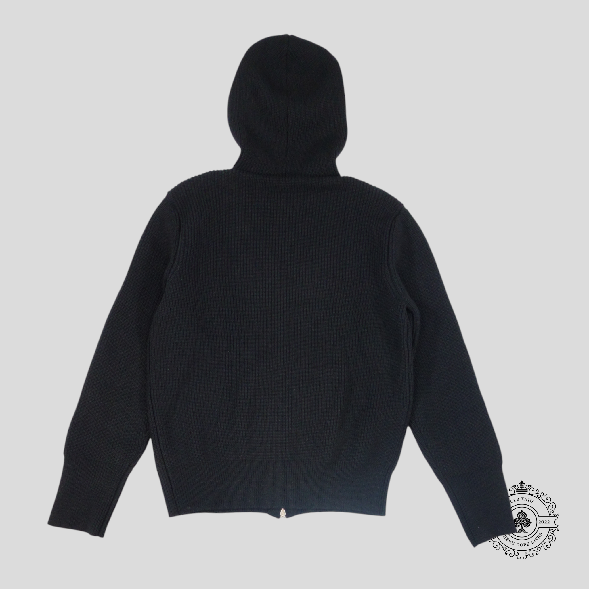 Chrome Hearts Cashmere Cross Patch Zip Up Hoodie in Black Men's Unisex XL Jacket