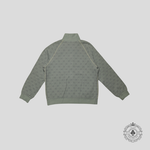 Gucci Tonal Jacquard Full Zip Jacket in Light Grey XXXL 3XL Men's