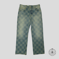 Louis Vuitton 3D Damier Denim Skate Pants jeans in Medium Wash Men's blue 36