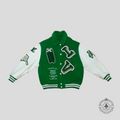 Louis Vuitton Maison Varsity Jacket in Green/White wool leather men's unisex coat