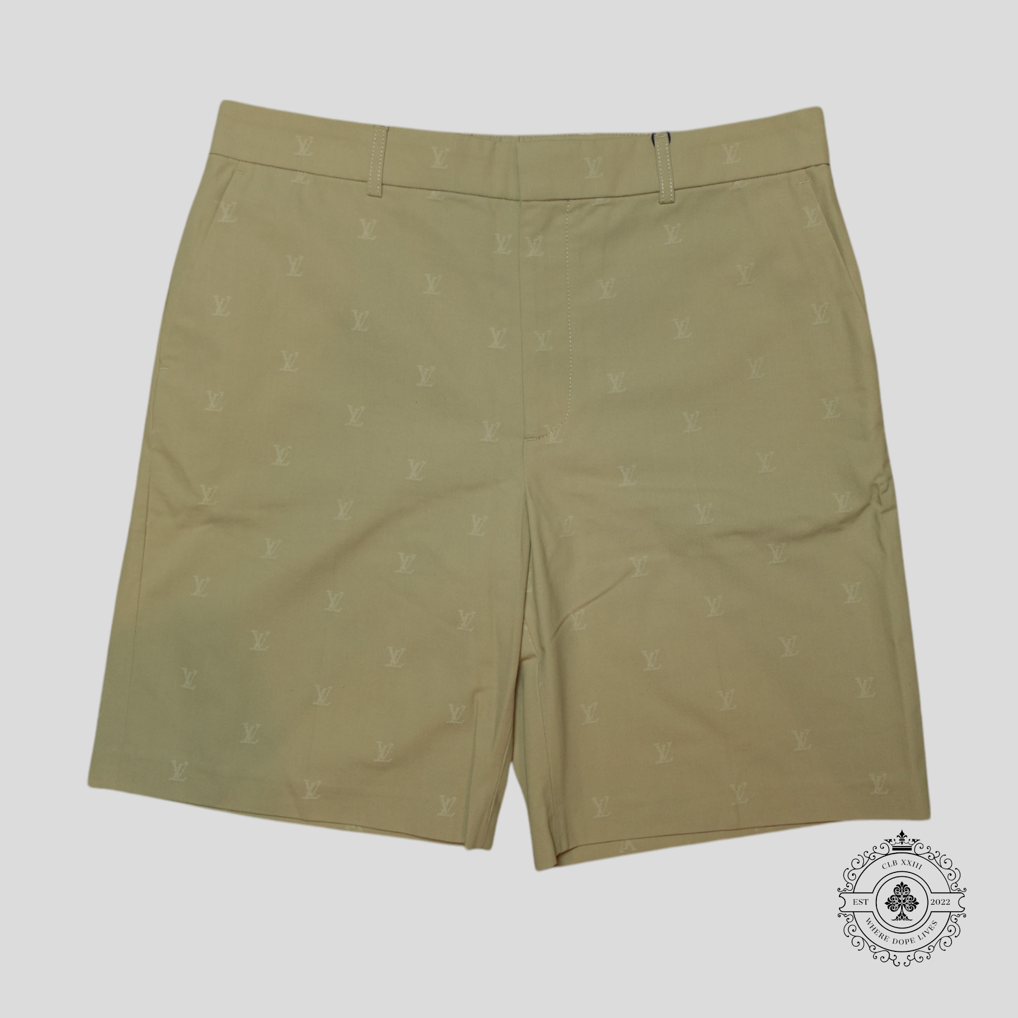 Louis Vuitton LV Blason Chino Shorts in Beige men's 52 cotton