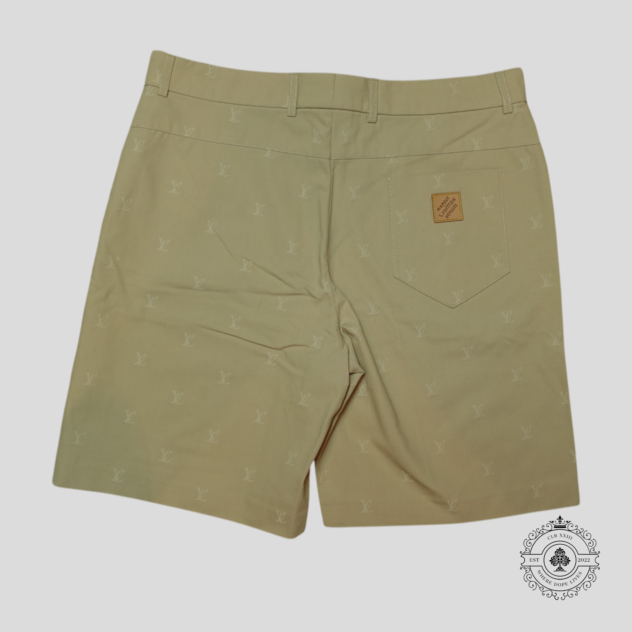 Louis Vuitton LV Blason Chino Shorts in Beige men's 52 cotton