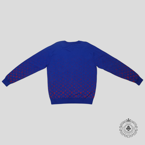 Louis Vuitton Monogram Degrade Jacquard Sweater in Blue/Red unisex L XL