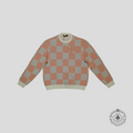 Louis Vuitton Light Damier Tramato Jacquard Pullover in Orange Sweater Jumper XL