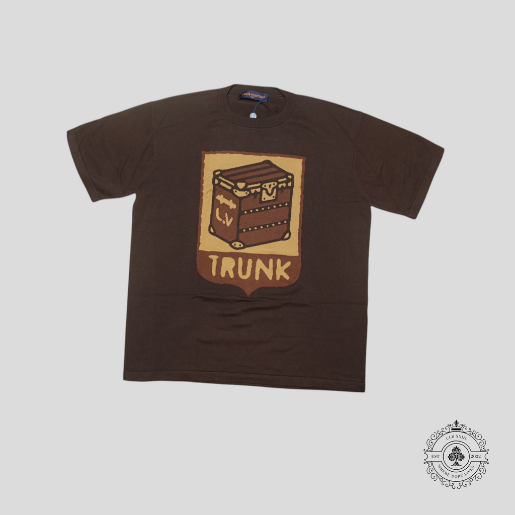 Louis Vuitton Intarsia Trunk Short Sleeve Crewneck in Brown tee shirt men's XL