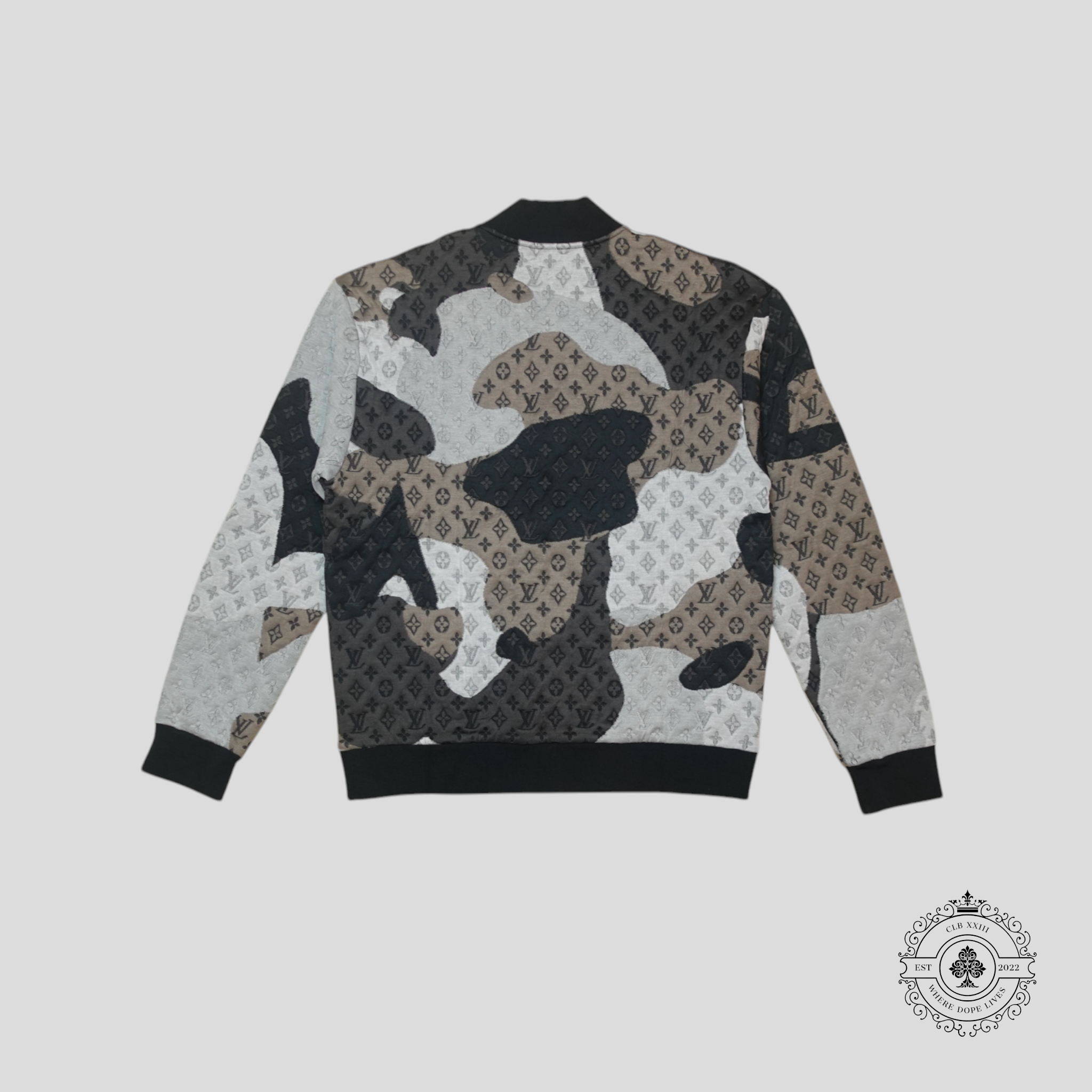 Louis Vuitton Patchwork Portrait Monogram Bomber in Black/Grey/Brown XL men's