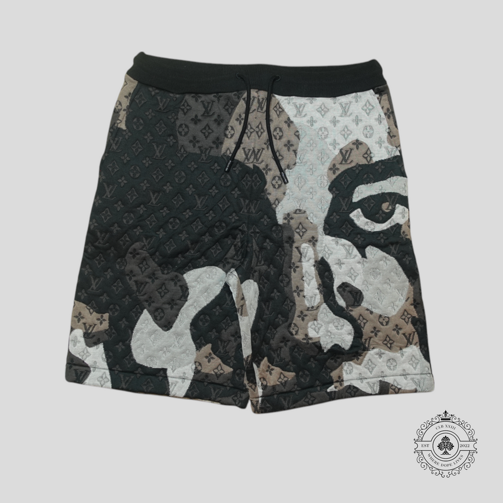 Louis Vuitton Patchwork Portrait Monogram Shorts in Black/Grey/Brown L XL men's
