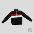Moncler Striped Zip Up Cardigan in Navy Blue track jacket warm-up wool XXL men's 2XL