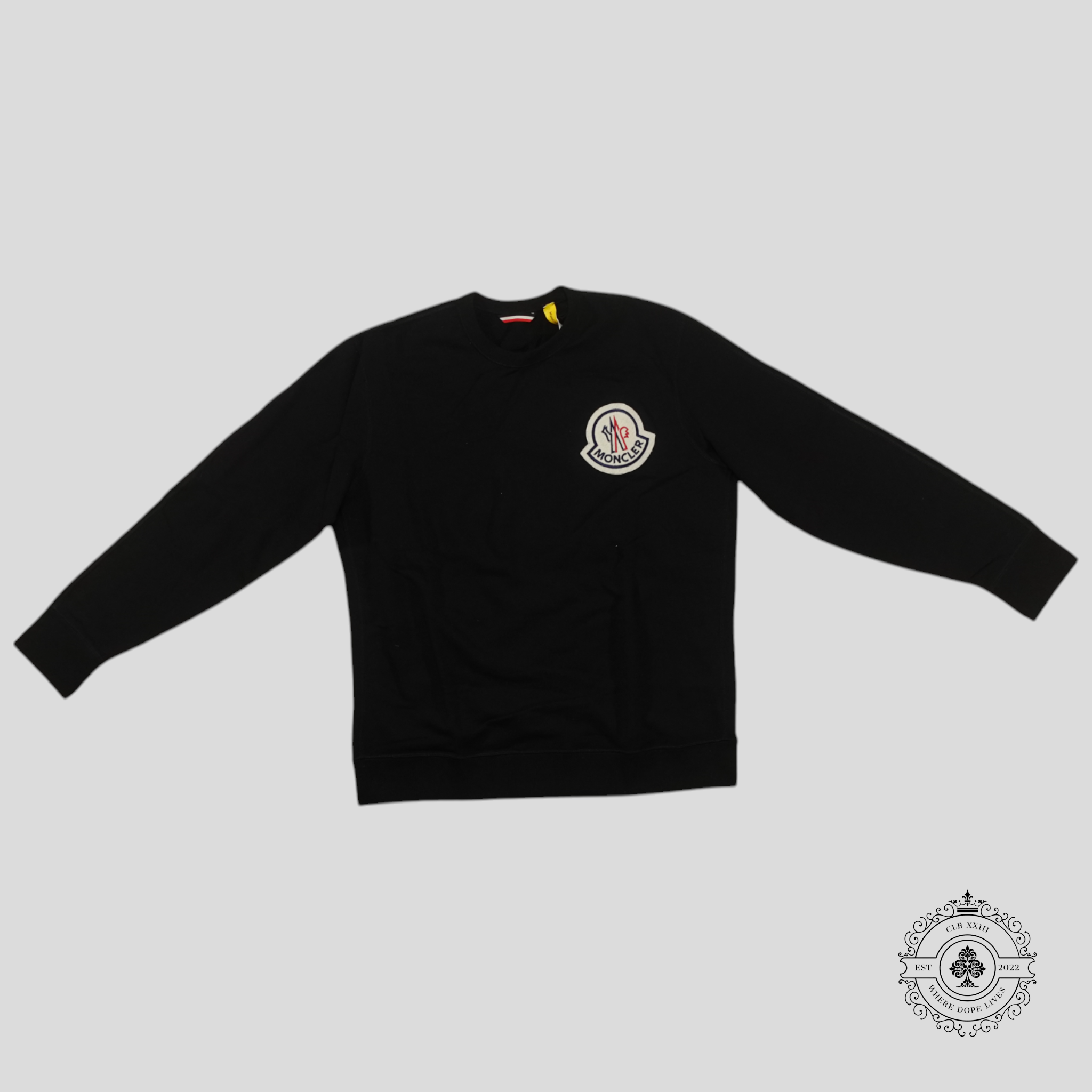 Moncler Logo Patch Crewneck in Black XL shirt long-sleeve men's unisex