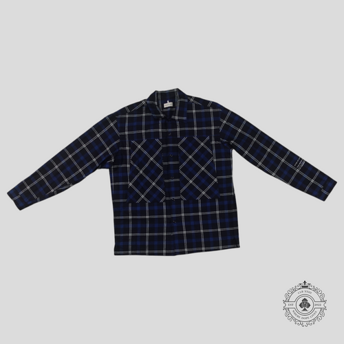 Moncler Genius x Fragment Flannel Overshirt in Blue 3