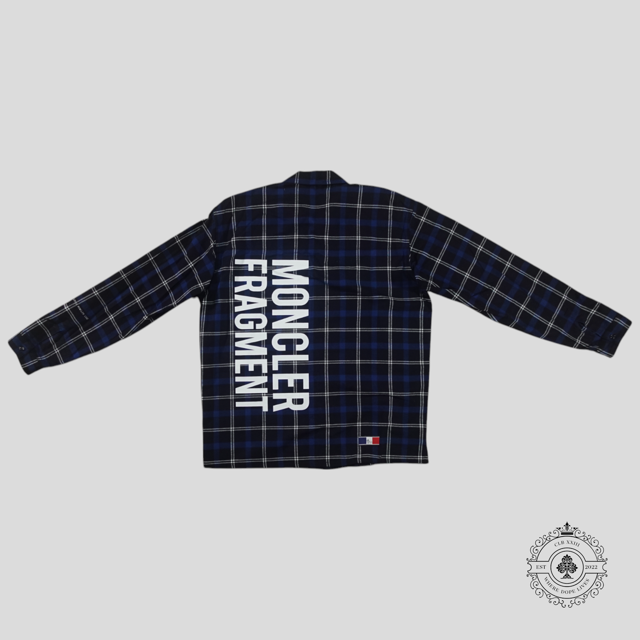 Moncler Genius x Fragment Flannel Overshirt in Blue 3