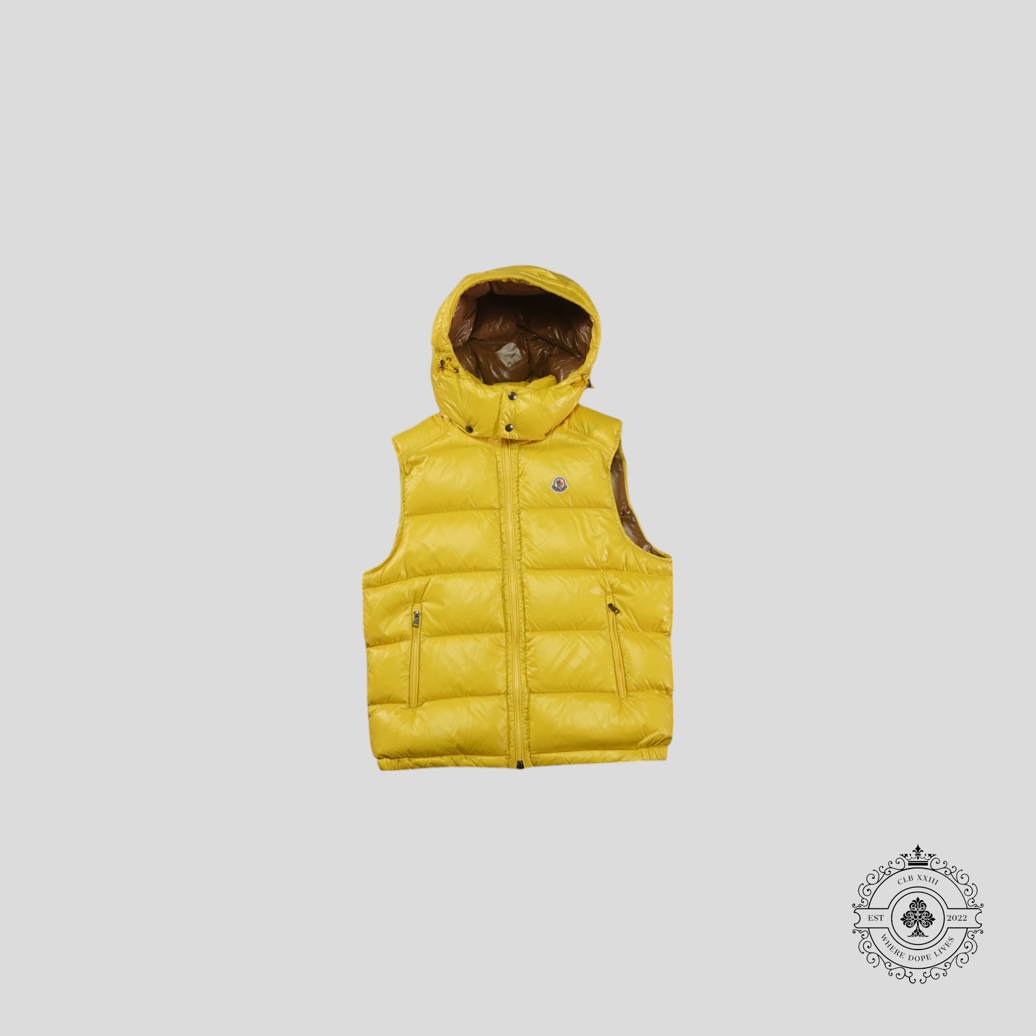 Moncler Hooded Bormes Gilet Vest in Yellow 6 men's unisex
