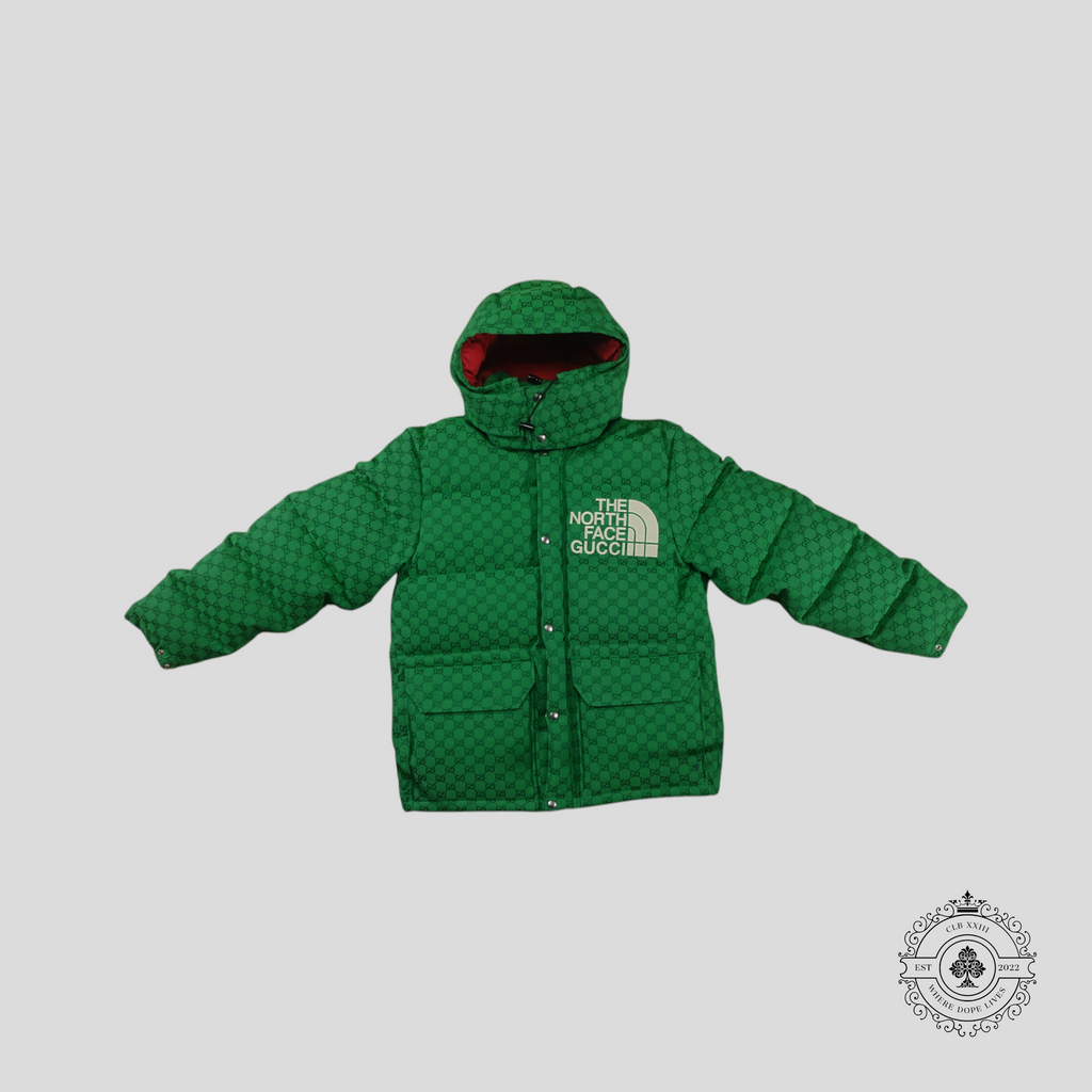 Gucci X The North Face Down Coat in Green Puffer Jacket men's unisex