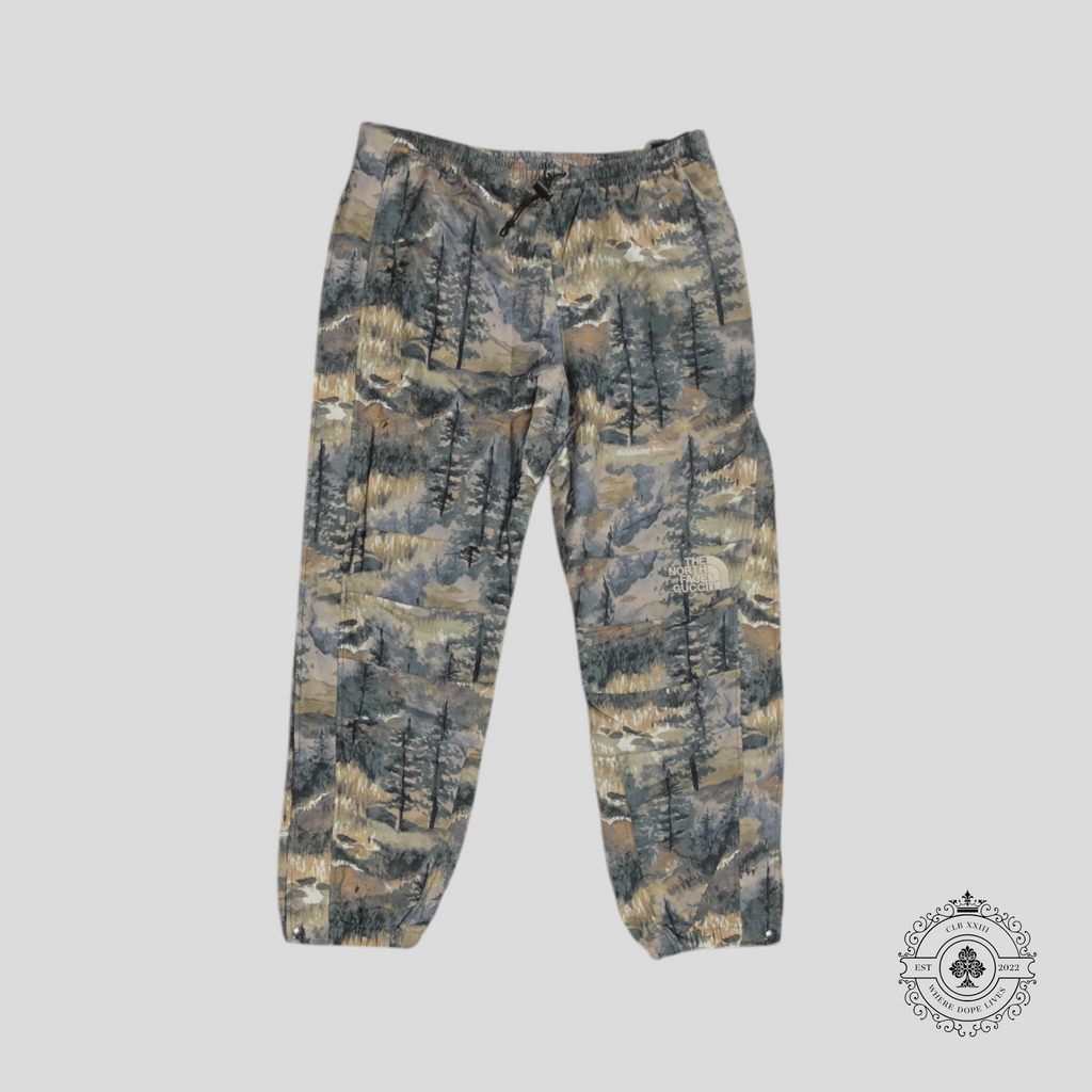 Gucci X The North Face Forest Print Nylon Casual Pants XL men's unisex