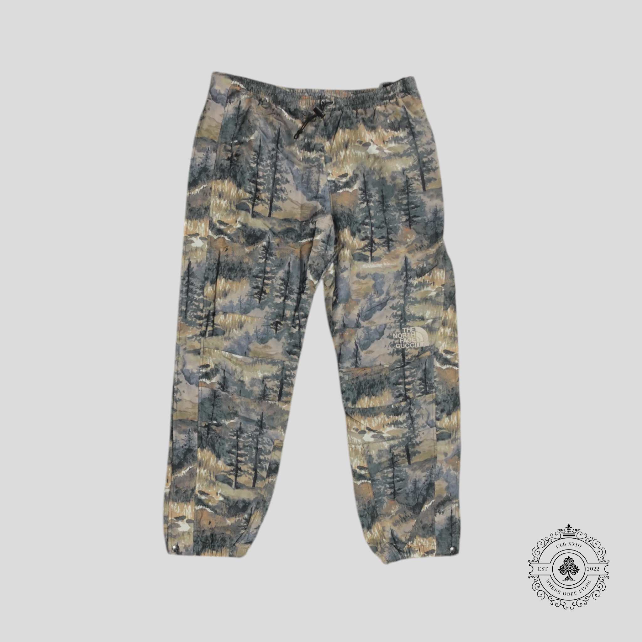 Gucci X The North Face Forest Print Nylon Casual Pants XL men's unisex