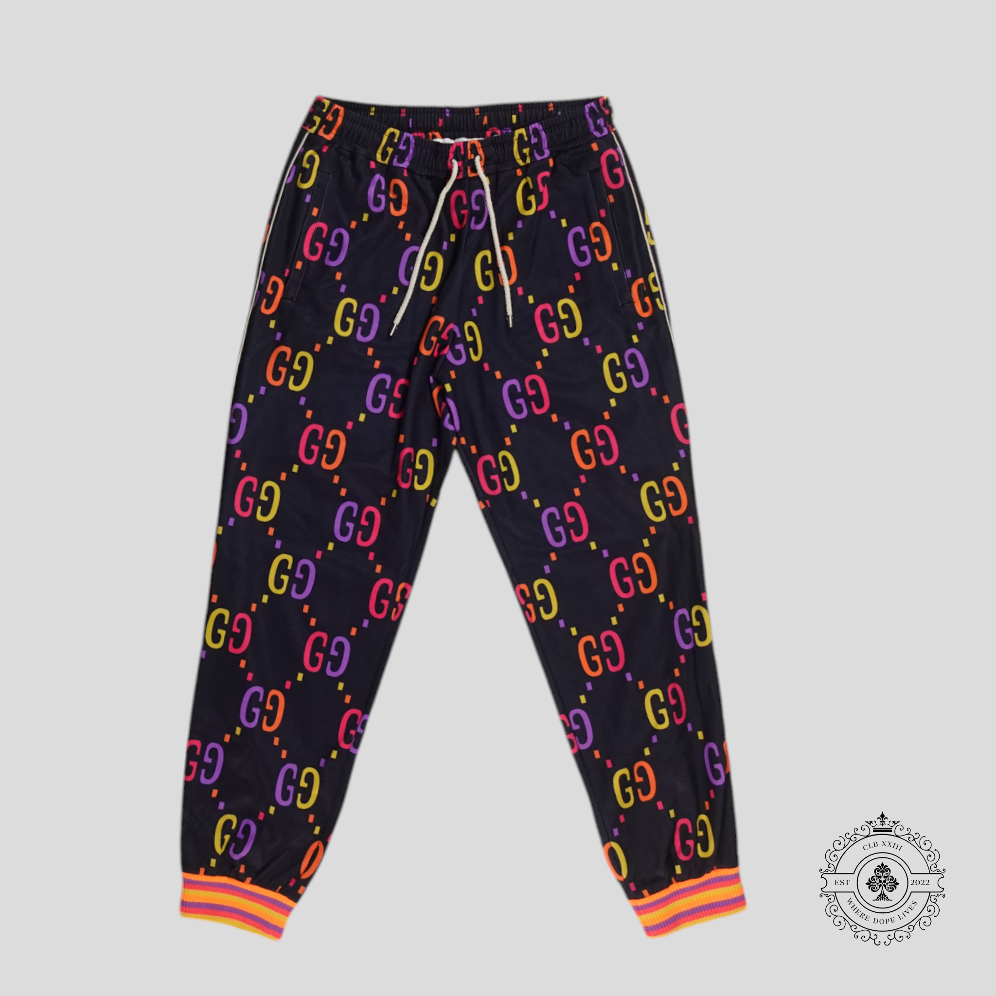 Gucci GG Jacquard Track Pants in Blue/Multicolor men's unisex M L