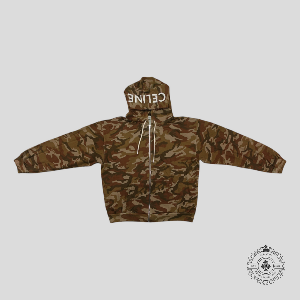 Celine Zip Up Hoodie in Camo jacket XL XXL men's unisex