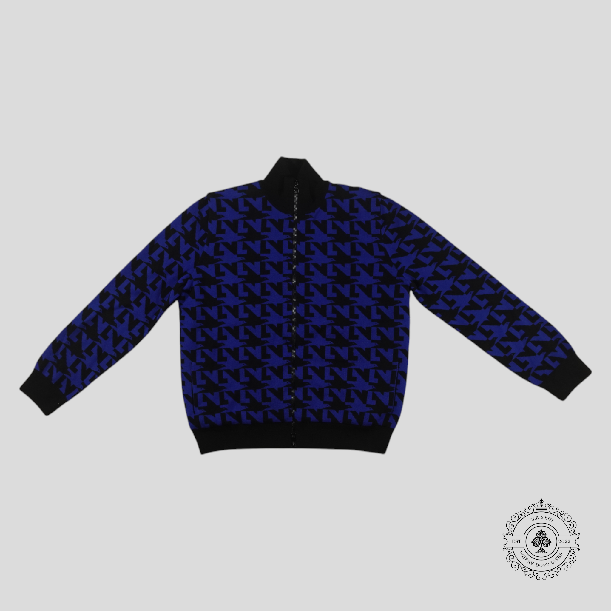 Louis Vuitton LV Doves Quilted Jacket in Blue zip men's blue coat wool XXL