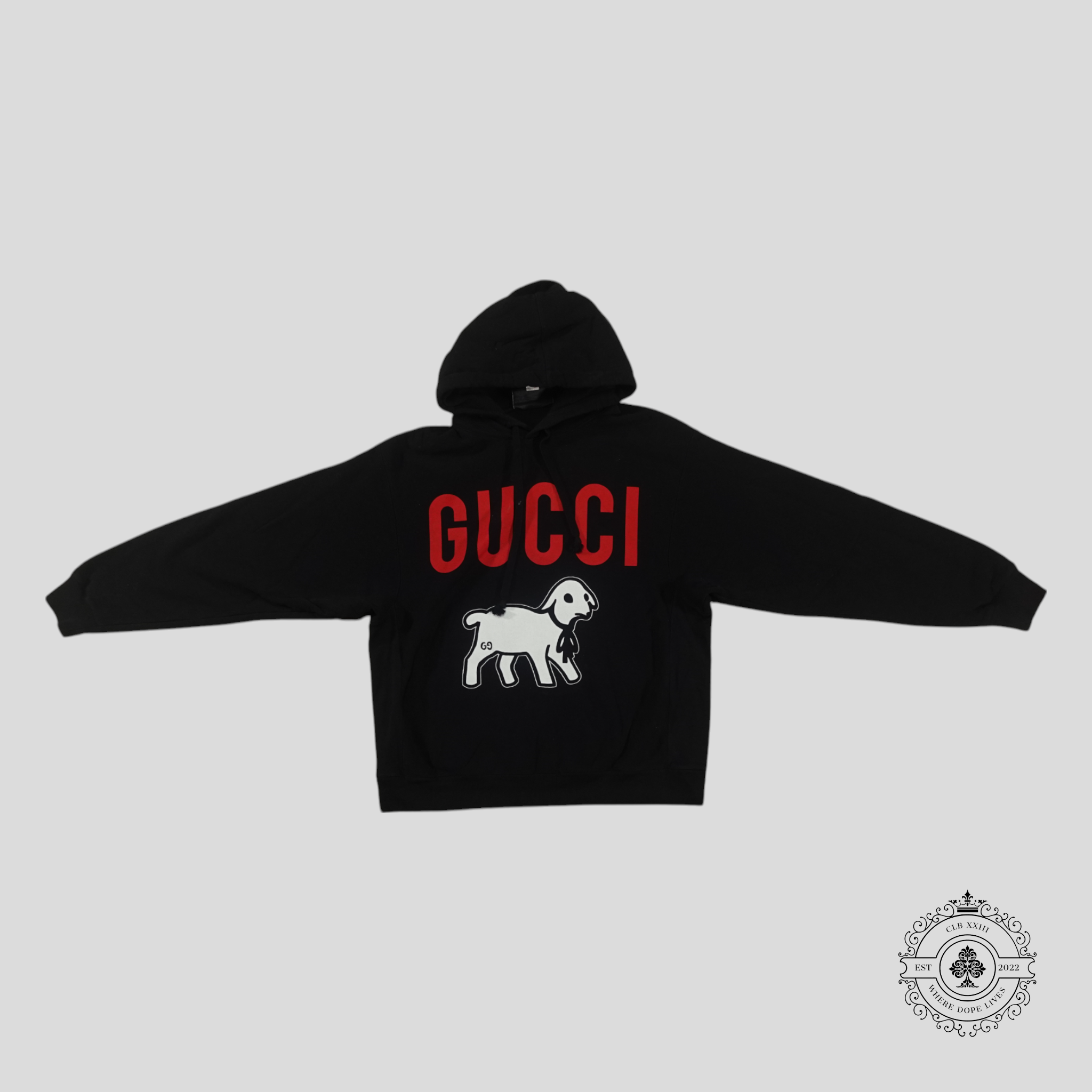 Gucci Lamb Hoodie in Black XL pullover Men's Unisex