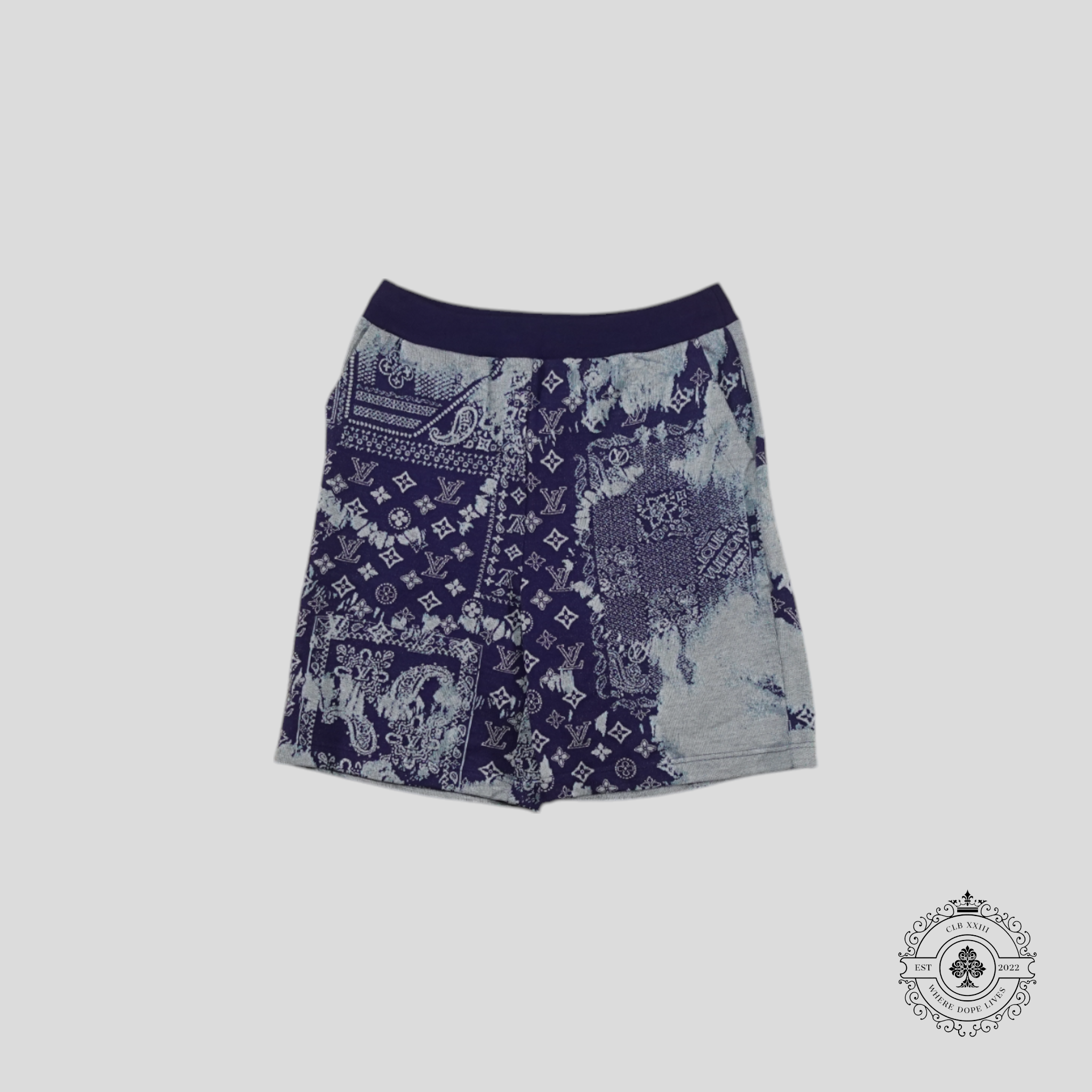 Louis Vuitton Monogram Bandana Shorts in Blue L XXL men's unisex