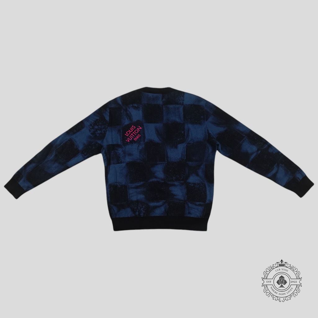Louis Vuitton Damier Salt Sweater in Blue/Black men's  MED
