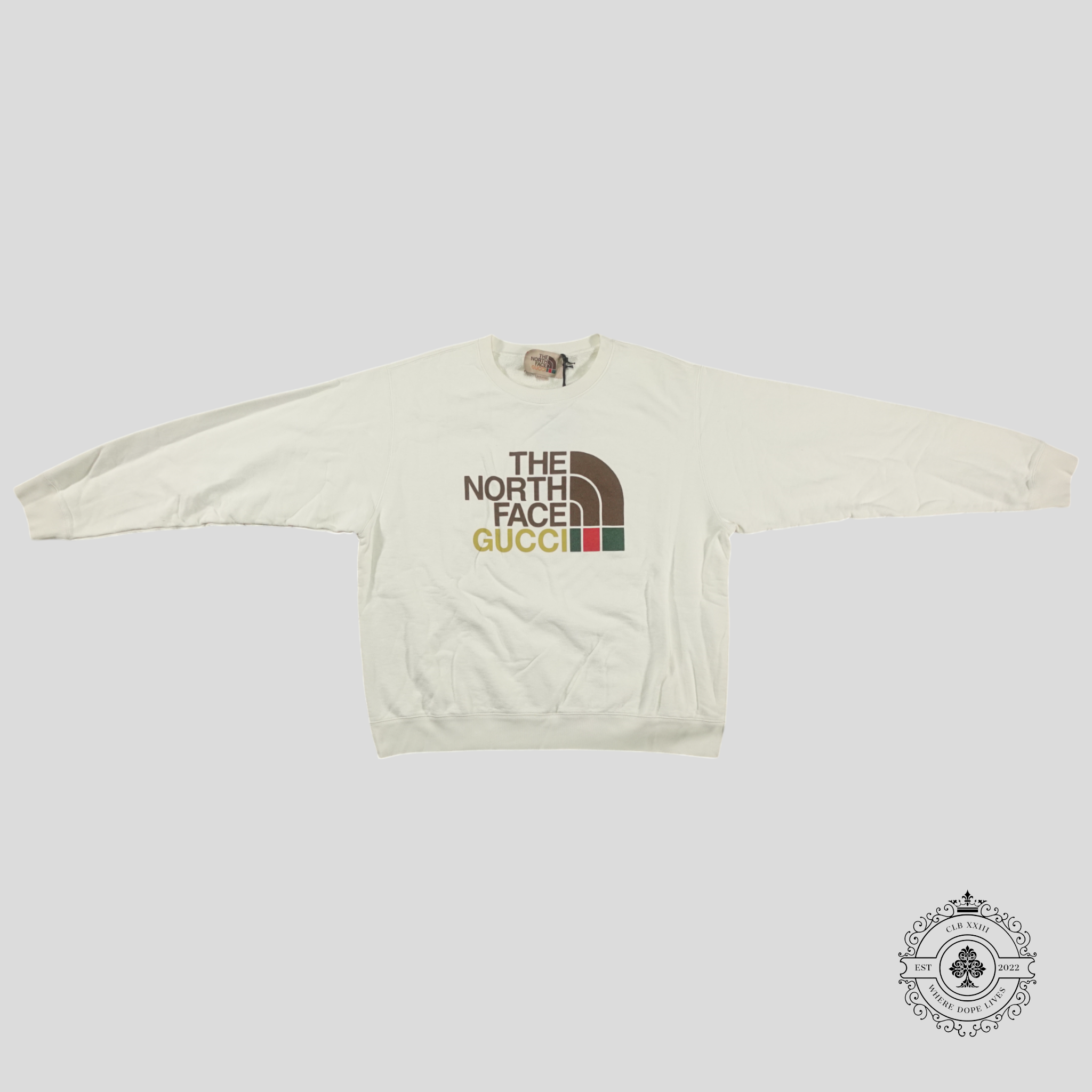 Gucci X The North Face Crewneck in White sweatshirt pullover men's unisex LG