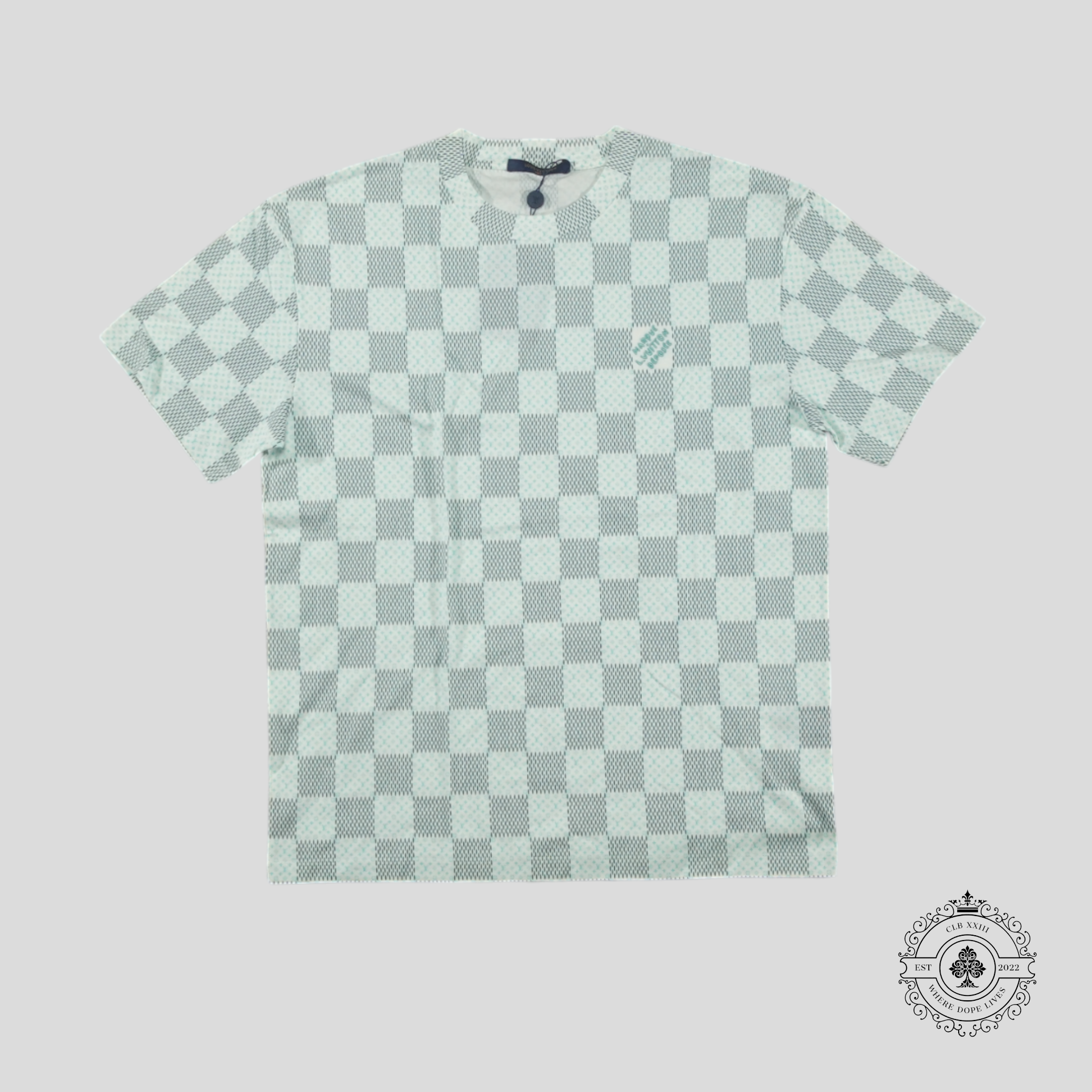 Louis Vuitton Damier Monogram T-Shirt in White/Green XL Men's