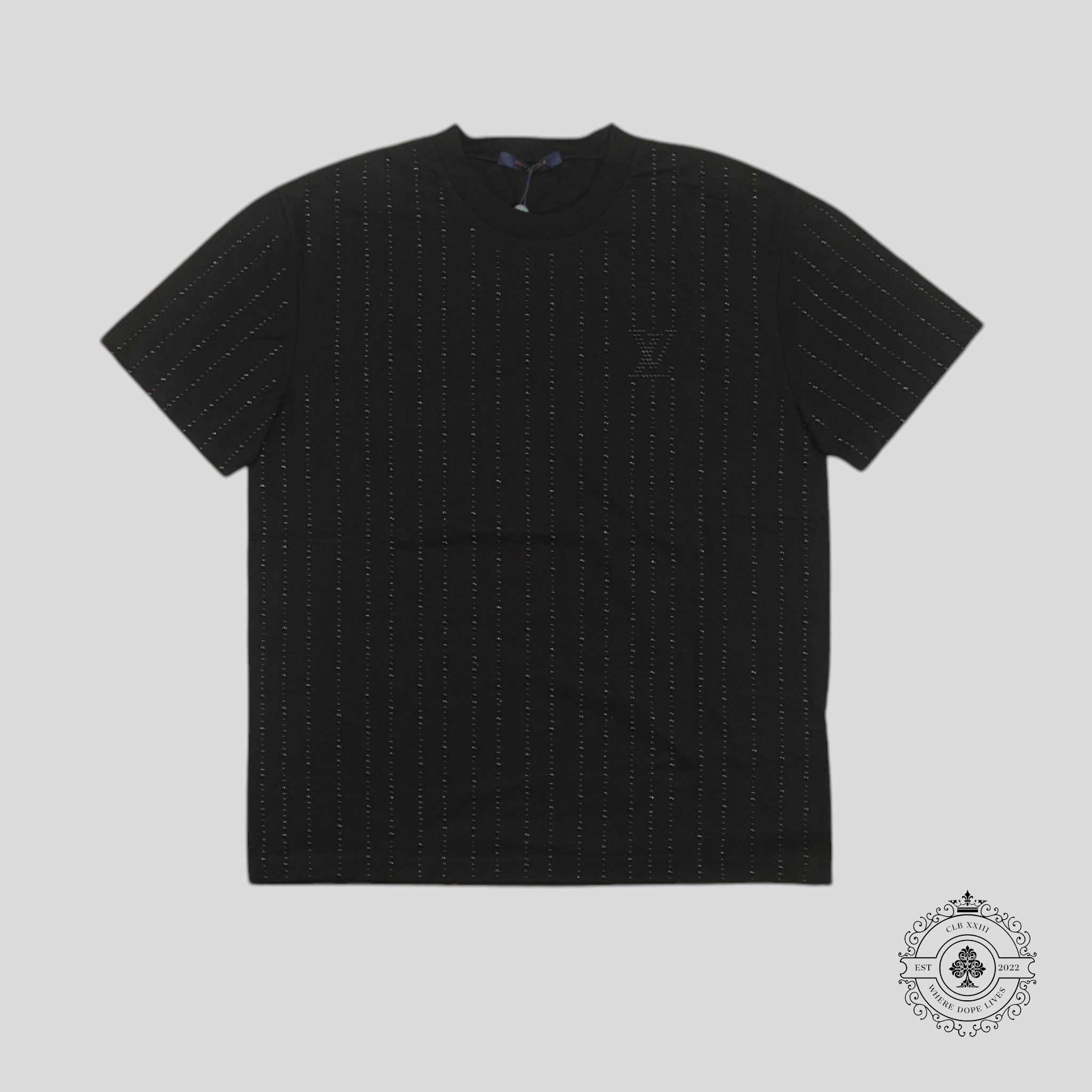 Louis Vuitton LV Crystal Embellished T-Shirt in Black tee XL men's