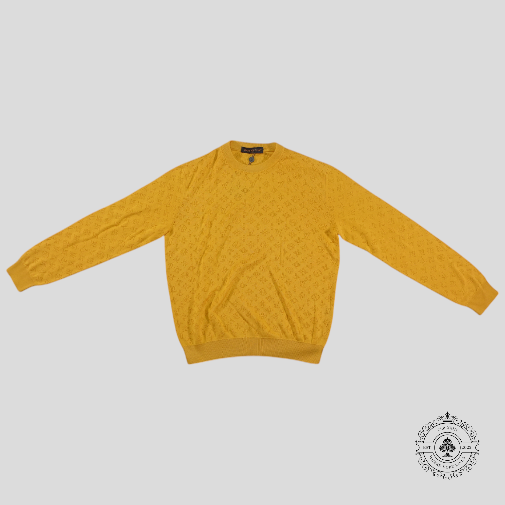 Louis Vuitton Monogram Pointelle Pullover in Yellow sweater men's unisex