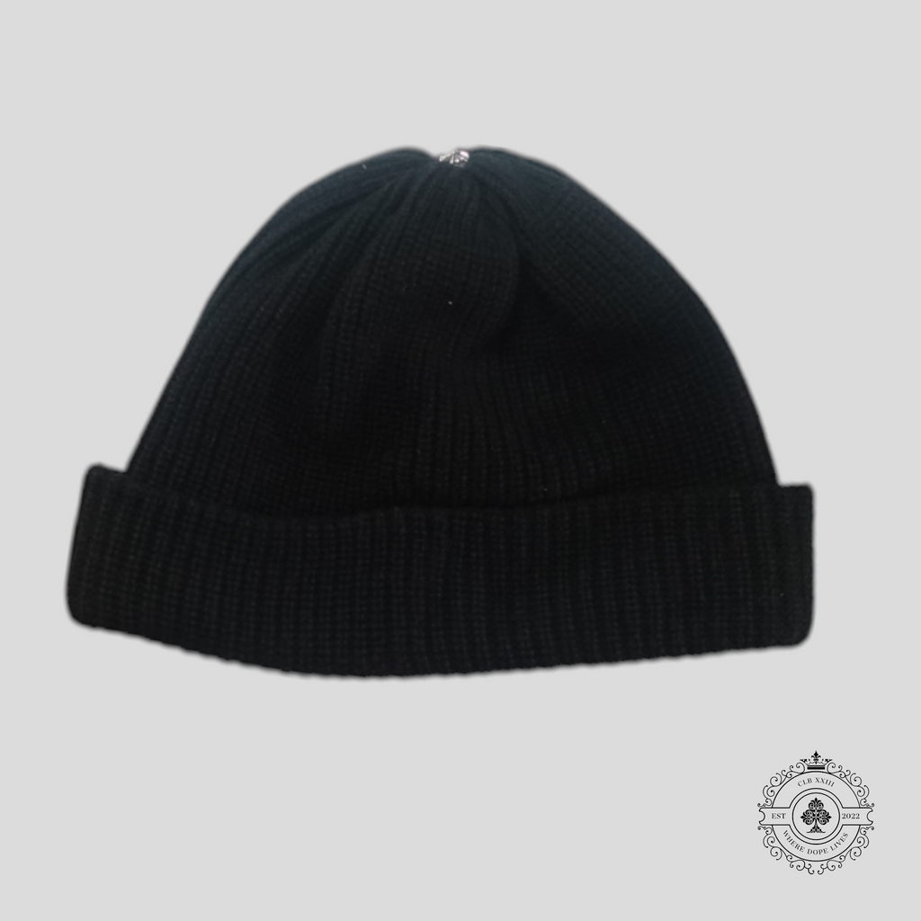 Chrome Hearts Leather Star Patch Beanie in Black Cashmere and leather unisex