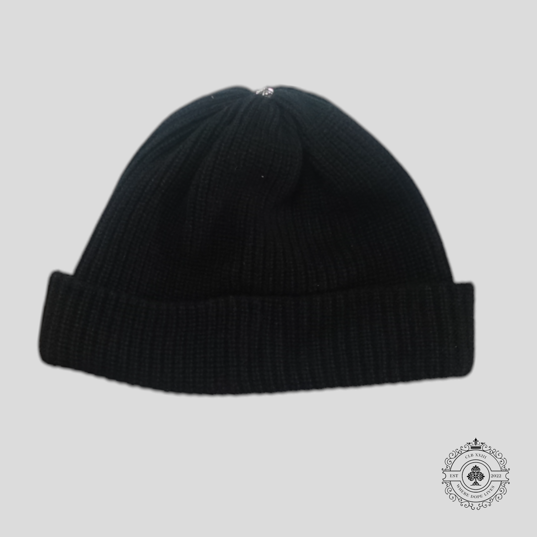 Chrome Hearts Leather Star Patch Beanie in Black Cashmere and leather unisex