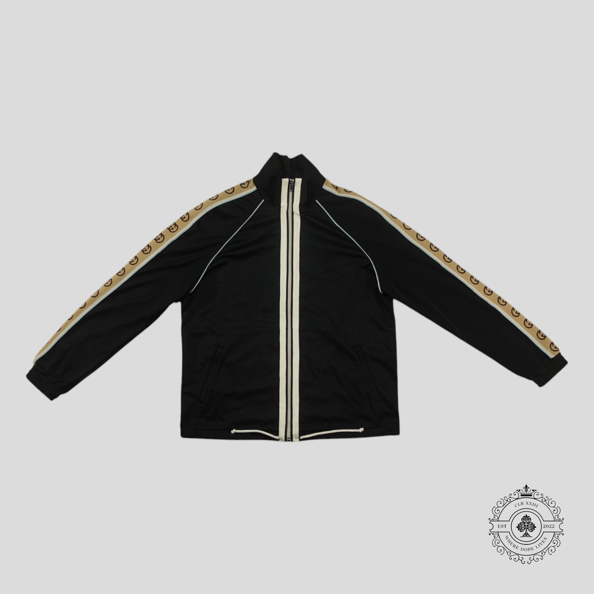 Gucci Interlocking G Jacquard Webbing Technical Track Jacket in Black Men's Unisex LG