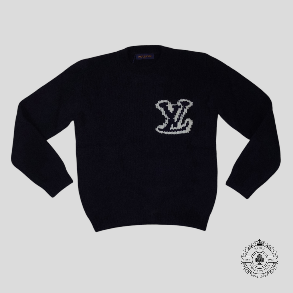Louis Vuitton LV Intarsia Sweater in Navy Blue men's jumper pullover