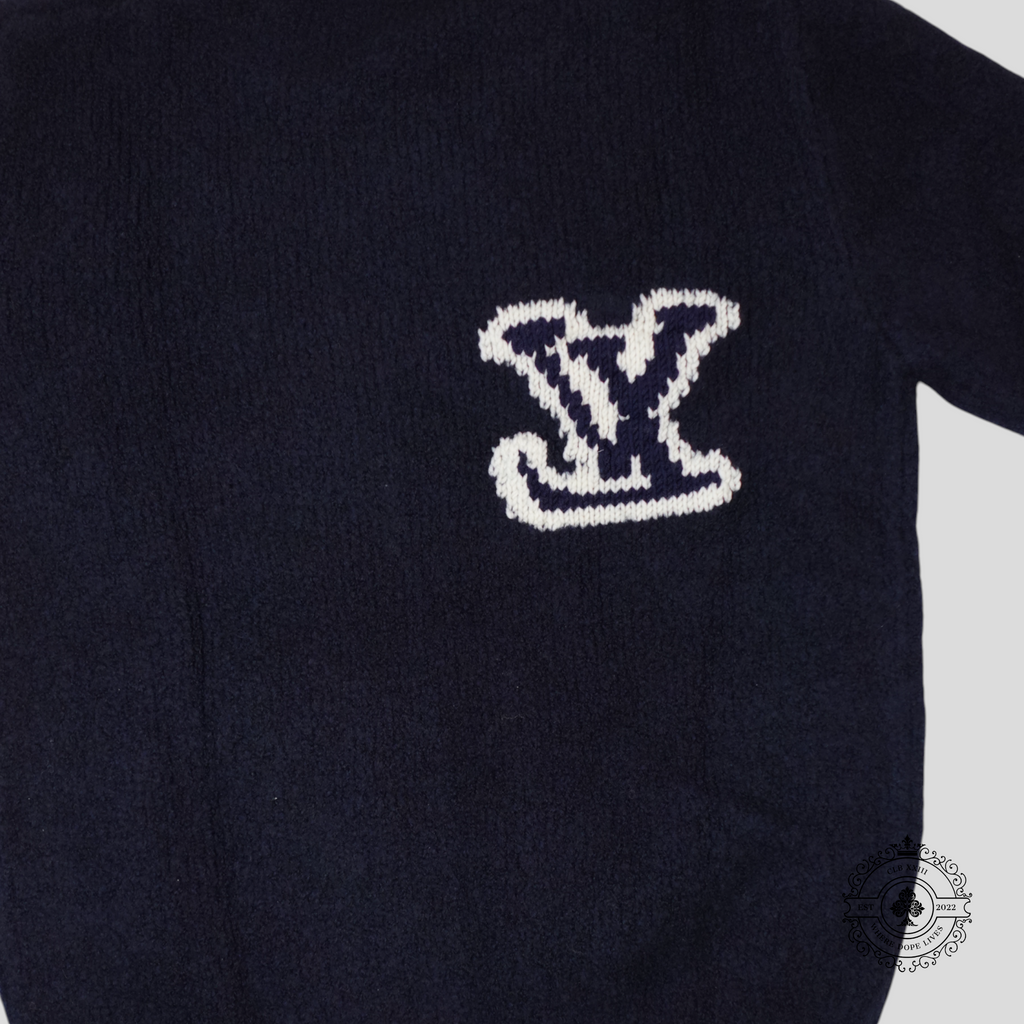 Louis Vuitton LV Intarsia Sweater in Navy Blue men's jumper pullover